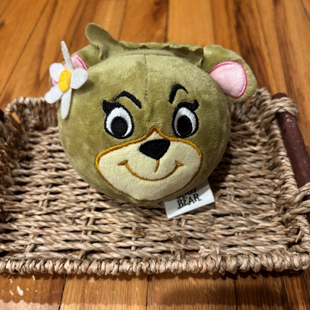 Cindy Bear Green Plush Bear w/Flower From Yogi Bear Series Excellent Condition